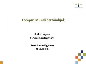 Campus Mundi sztndjak Szkely gnes Tempus Kzalaptvny Szent