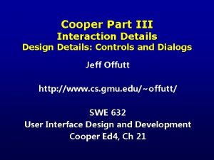 Cooper Part III Interaction Details Design Details Controls