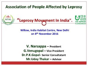Association of People Affected by Leprosy Leprosy Movement