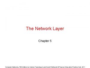 The Network Layer Chapter 5 Computer Networks Fifth