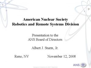 American Nuclear Society Robotics and Remote Systems Division