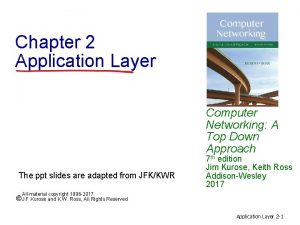 Chapter 2 Application Layer Computer Networking A Top