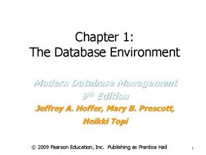 Chapter 1 The Database Environment Modern Database Management