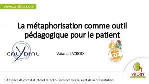 La mtaphorisation comme outil pdagogique pour le patient