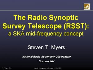 The Radio Synoptic Survey Telescope RSST a SKA