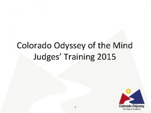 Colorado Odyssey of the Mind Judges Training 2015