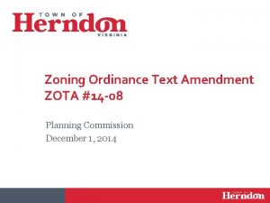 Zoning Ordinance Text Amendment ZOTA 14 08 Planning