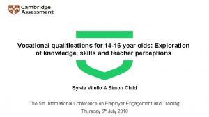 Vocational qualifications for 14 16 year olds Exploration