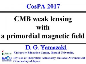 Cos PA 2017 CMB weak lensing with a