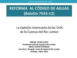 REFORMA AL CDIGO DE AGUAS Boletn 7543 12