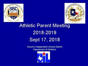 Athletic Parent Meeting 2018 2019 Sept 17 2018