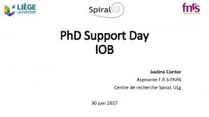 Ph D Support Day IOB Justine Contor Aspirante