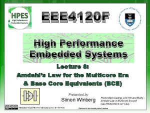 EEE 4120 F High Performance Embedded Systems Lecture