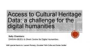 Access to Cultural Heritage Data a challenge for