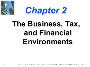 Chapter 2 The Business Tax and Financial Environments
