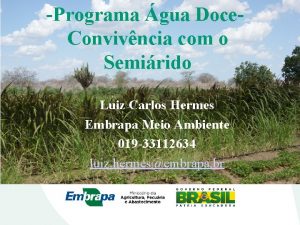 Programa gua Doce Convivncia com o Semirido Luiz