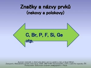 Znaky a nzvy prvk nekovy a polokovy C