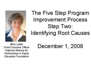 The Five Step Program Improvement Process Step Two