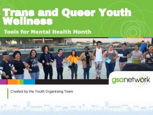 Trans and Queer Youth Wellness Tools for Mental