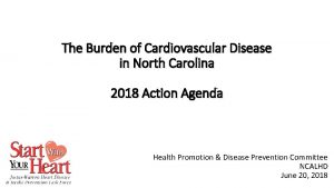 The Burden of Cardiovascular Disease in North Carolina