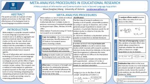 METAANALYSIS PROCEDURES IN EDUCATIONAL RESEARCH A Metaanalysis of