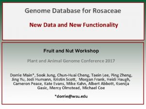 Genome Database for Rosaceae New Data and New