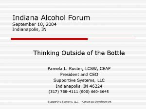 Indiana Alcohol Forum September 10 2004 Indianapolis IN