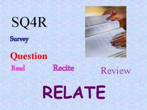 SQ 4 R Survey Question Read Recite Review