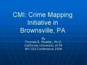 CMI Crime Mapping Initiative in Brownsville PA By