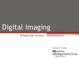 Digital Imaging Behind the Scenes Stacey Yates Overview