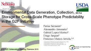 Environmental Data Generation Collection and Storage for CrossScale