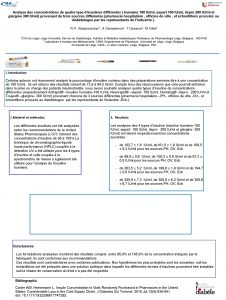 Analyse des concentrations de quatre type dinsulines diffrentes