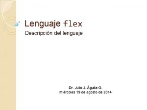 Lenguaje flex Descripcin del lenguaje Dr Julio J