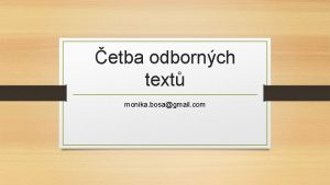 etba odbornch text monika bosagmail com truktra Ciele