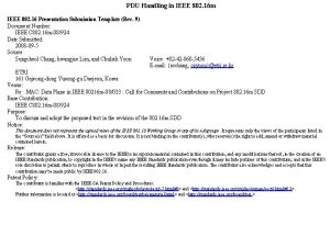 PDU Handling in IEEE 802 16 m IEEE