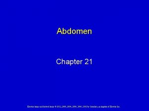 Abdomen Chapter 21 Elsevier items and derived items