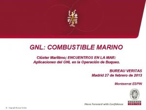 GNL COMBUSTIBLE MARINO Clster Martimo ENCUENTROS EN LA