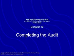 RittenbergSchwiegerJohnstone Auditing A Business Risk Approach Sixth Edition