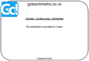 Cylinder Surface Area Worksheet The worksheet is provided