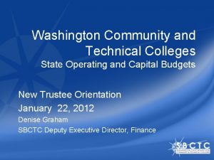 Washington Community and Technical Colleges State Operating and