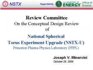 Review Committee On the Conceptual Design Review of