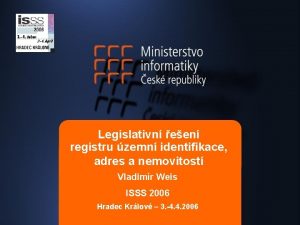 Legislativn een registru zemn identifikace adres a nemovitost