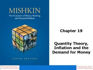 Chapter 19 Quantity Theory Inflation and the Demand