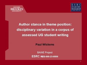 Author stance in theme position disciplinary variation in