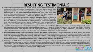 RESULTING TESTIMONIALS At Nutrition Cottage Health Foods we