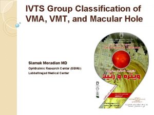 IVTS Group Classification of VMA VMT and Macular