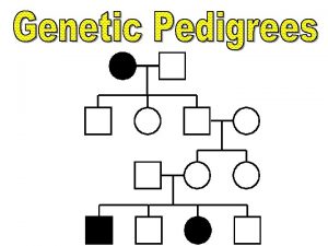 Genetic pedigrees are like family trees They show