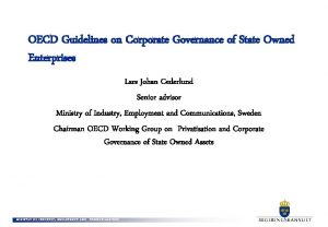 OECD Guidelines on Corporate Governance of State Owned