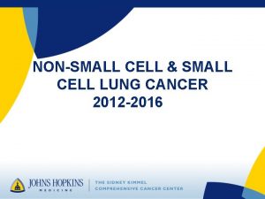 NONSMALL CELL SMALL CELL LUNG CANCER 2012 2016