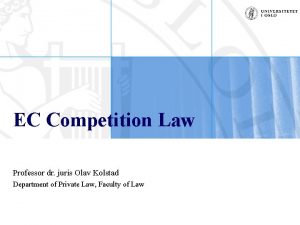 EC Competition Law Professor dr juris Olav Kolstad